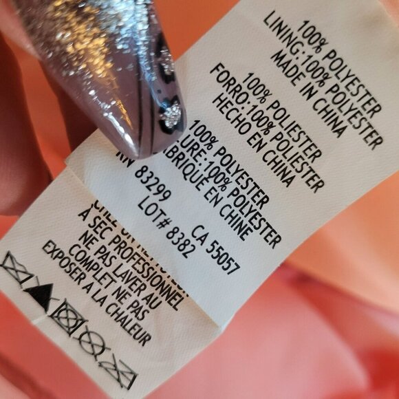 Deb Pink Strapless Beaded Ombre Formal Gown With Tulle Overlay size 14W - Picture 6 of 7